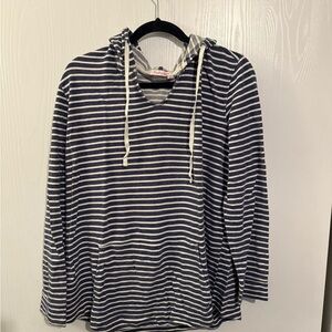 Striped Navy and White Hoodie